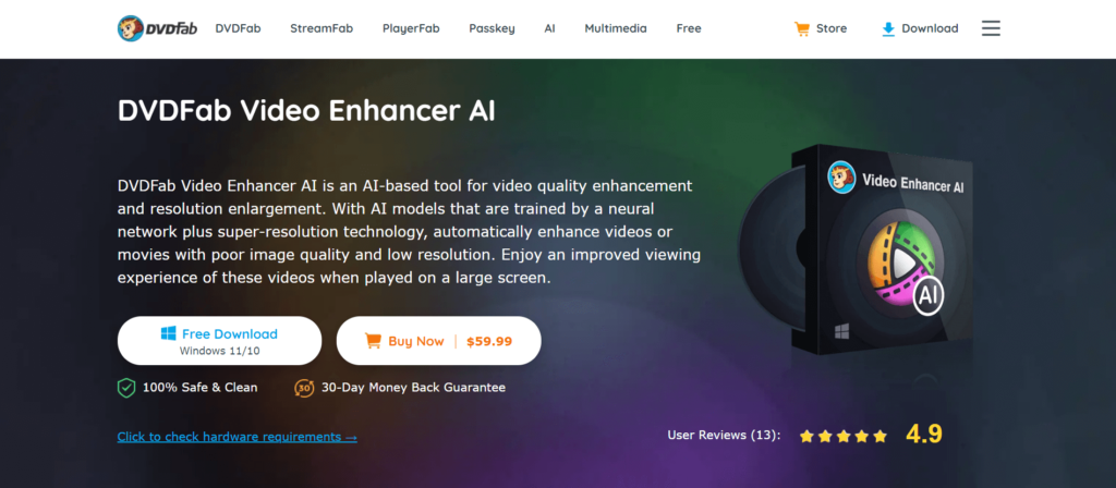 DVDFab Video Enhancer AI