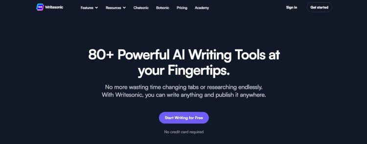 Writesonic - best AI writing tool for students