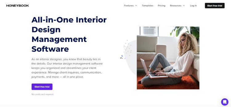 HoneyBook project management software for interior designers