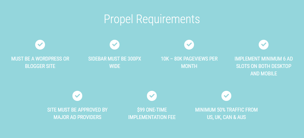 monumetric propel requirements
