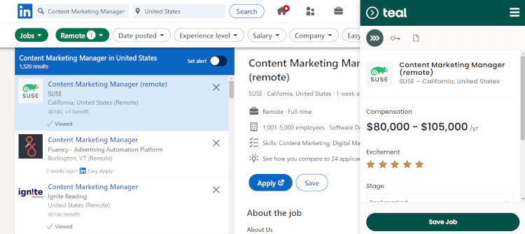 Teal LinkedIn Chrome extension