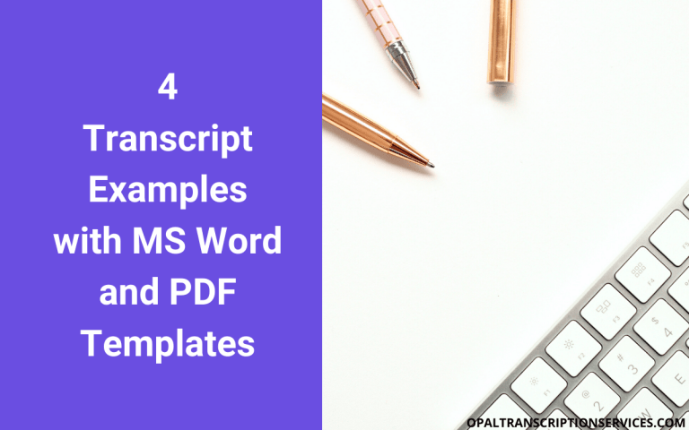 Transcript Example (with Microsoft Word and PDF Templates)